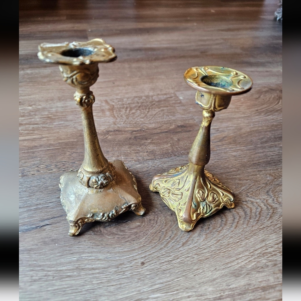 Rare antique Jennings Brothers candlestick holder, art nouveau